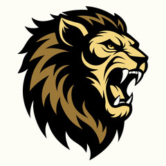 Fototapeta premium A fierce roaring lion head tattoo-style engraving sketch, created with generative AI. Perfect for tattoos, logos, and bold designs. High-quality vector illustration