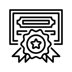 Certificate line icon. Universal creative premium symbol. Vector sign icon logo template. Vector illustration