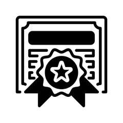 Certificate Glyph line icon. Universal creative premium symbol. Vector sign icon logo template. Vector illustration
