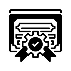 Certificate Glyph line icon. Universal creative premium symbol. Vector sign icon logo template. Vector illustration