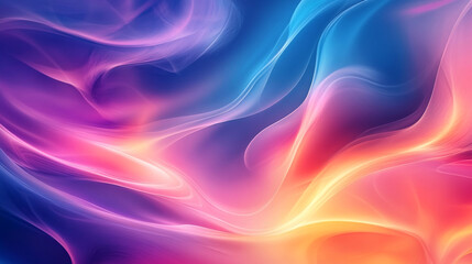 Fototapeta premium Immersive Abstract Landscape: A Harmonious Fusion of Warm and Cold Colors with Smooth Gradients and Textures that Evoke Depth and Dimension, Inspiring Creativity and Emotion