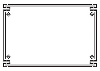 Korean traditional border decorative line. Vintage line.