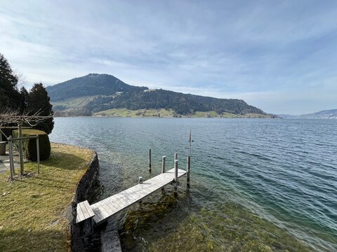 Swiss subalpine lake See &Auml;gerisee or Ageri Lake (&Auml;geri Lake or Aegeri Lake) - Canton of Zug, Switzerland - (Agerisee oder Aegerisee - Kanton Zug, Schweiz)