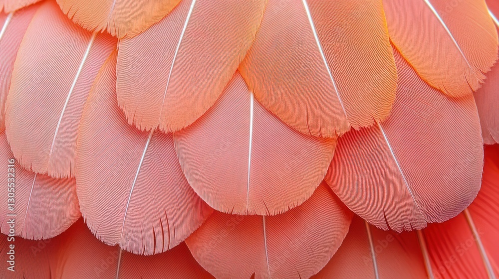 Poster colorful bird feathers displaying various shades and textures naturally