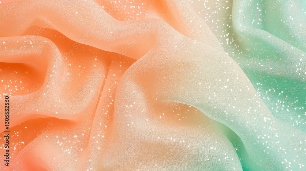Poster beautiful silk fabric with light sparkly details and multiple colors