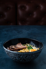 Thai pho bo soup with beef