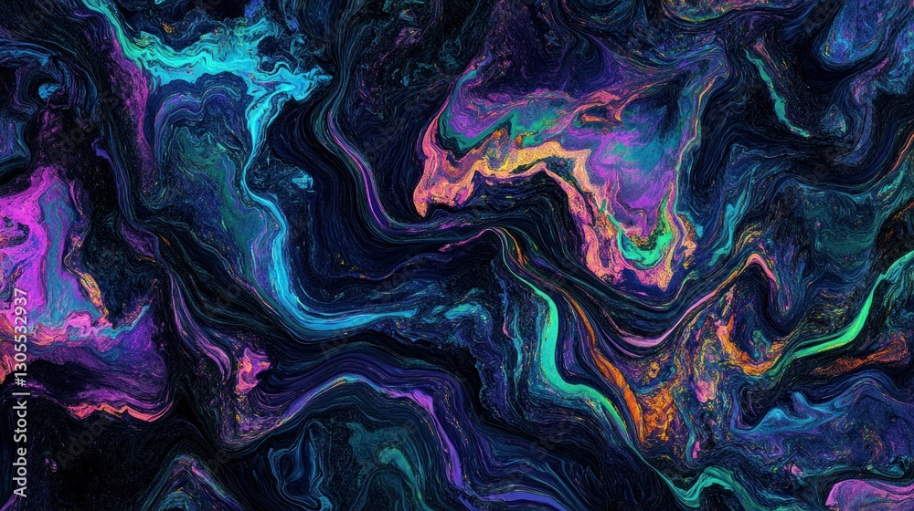 Poster The colorful swirling patterns display a vibrant abstract composition of colors