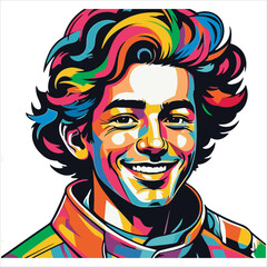 colorful image of man vector clipart used as painting wallpaper printing shirts bags cups