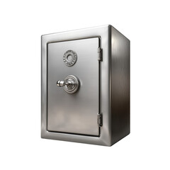 Displaying an ultra-realistic steel safe with intricate details. The safe features a secure locking mechanism and a polished surface. Ideal for various design purposes.