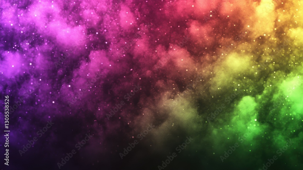 Poster a colorful nebula of vibrant color and glowing starry dots