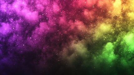 A colorful nebula of vibrant color and glowing starry dots