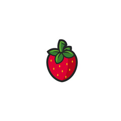 Strawberry icon logo flat vector design
