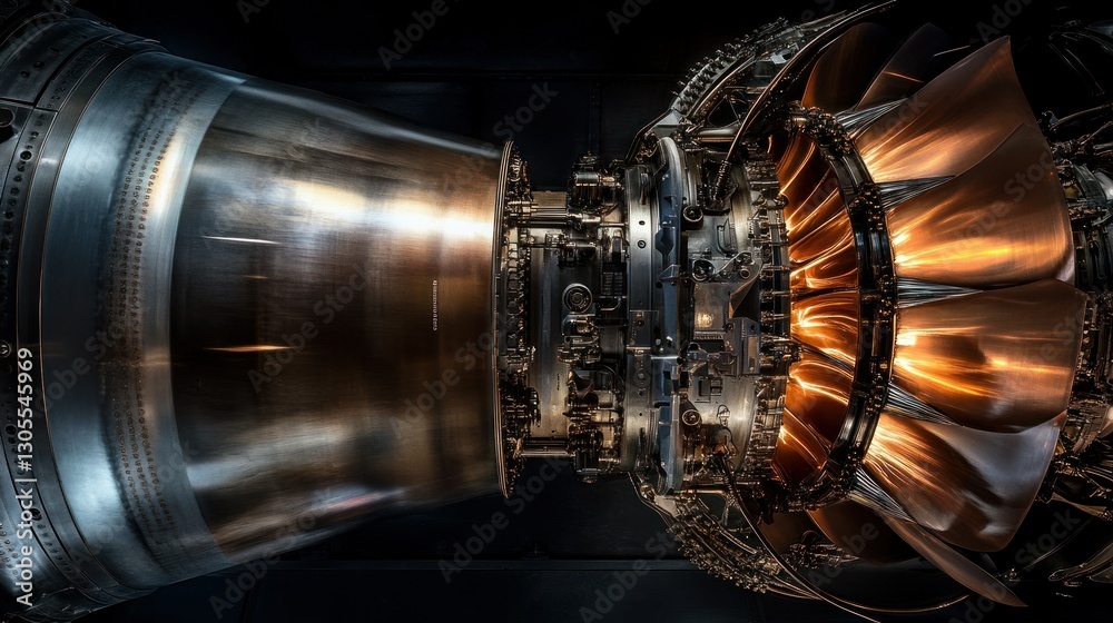 Poster metal engine core shows internal structure and complex details