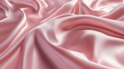 This pink silky fabric displays elegant folds and soft textures gracefully