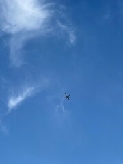 Airplane Flying in the Clear Blue Sky