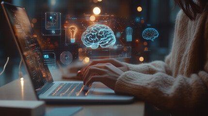 Futuristic Online Learning with Holographic Interface on Laptop