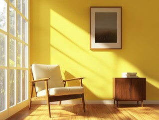 A sunny room with a comfortable chair and decor