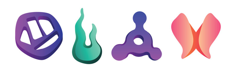 Abstract Form and Graphic Shaped Element Vector Set