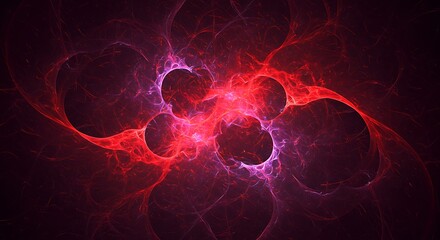 Naklejka premium Abstract Red and Purple Energy Flowing with Rounded Shapes Design