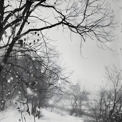 Obraz premium Engulfed in Winter's Wrath: A Desolate Landscape Battled by a Relentless Snowstorm