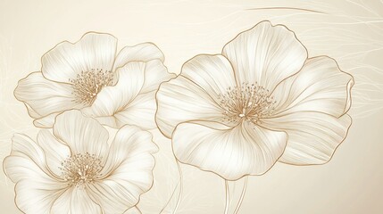 Fototapeta premium Beautiful and Delicate Flowers Appear Against Soft Pastel Backgrounds