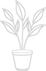 Obraz premium Vector illustration of a plant in a pot