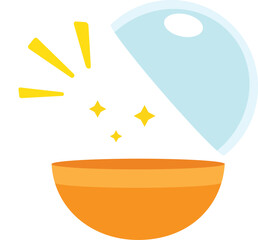 Orange Opened Gashapon toy Plastic Capsule icon.