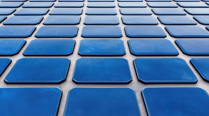 Obraz premium Solar Cell Array Pattern on Solar Farm for Sustainable Alternative Energy Production