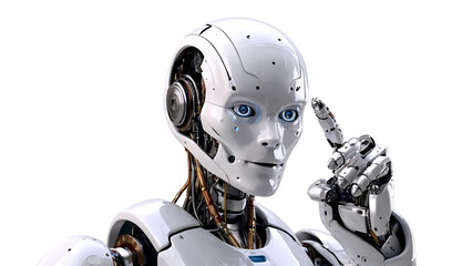 middle shot of a humanoid robot  isolated 