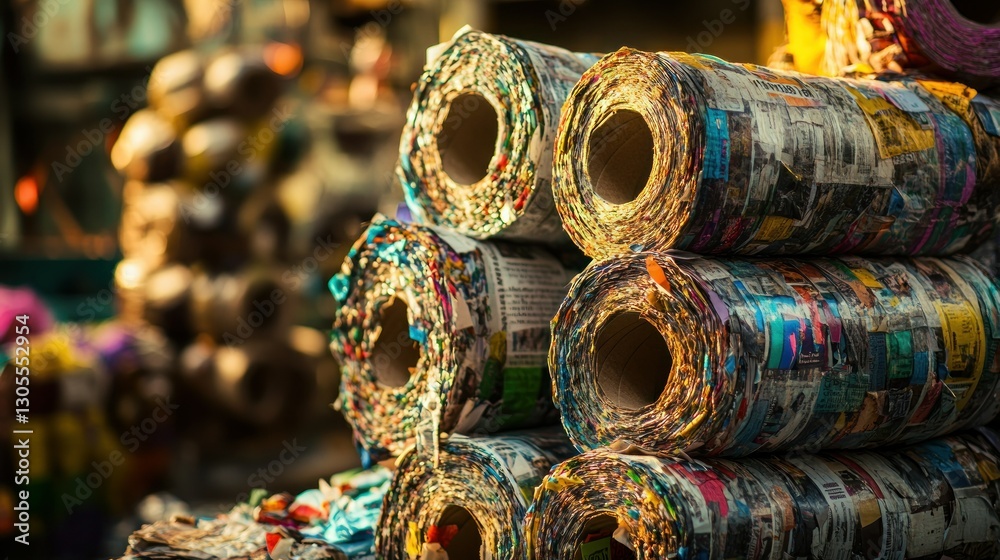 Poster Several Rolls of Paper Displayed in a Shop For Sale
