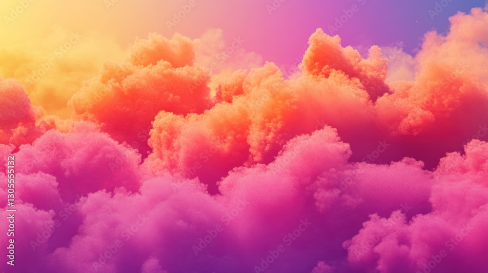 Poster vibrant clouds in a gradient of warm and cool colors