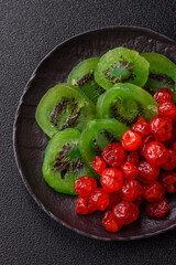 Dried sweet green kiwi or candied fruit