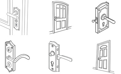 School, Travel and Gym Lockers Vector Icon Set