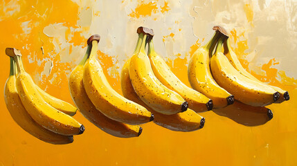 bananas on a light orange background