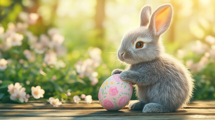 easter bunny and easter eggs