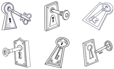 School, Travel and Gym Lockers Vector Icon Set