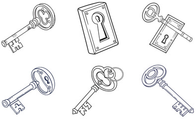 School, Travel and Gym Lockers Vector Icon Set