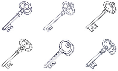 School, Travel and Gym Lockers Vector Icon Set