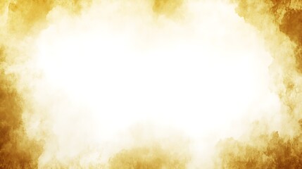 Elegant golden watercolor frame with transparent central space design