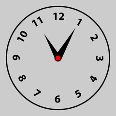 retro style round clock with hands, dial with Roman and Arabic numerals