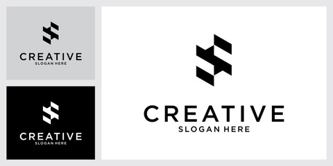 Letter S security logo technology for your company