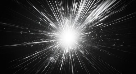 Abstract Explosion in Space, Radiating Light, Background, Graphic Design