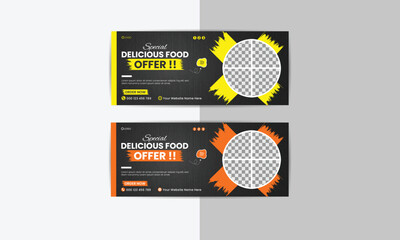 Food web banner design for food sale, website ad design for restaurant
