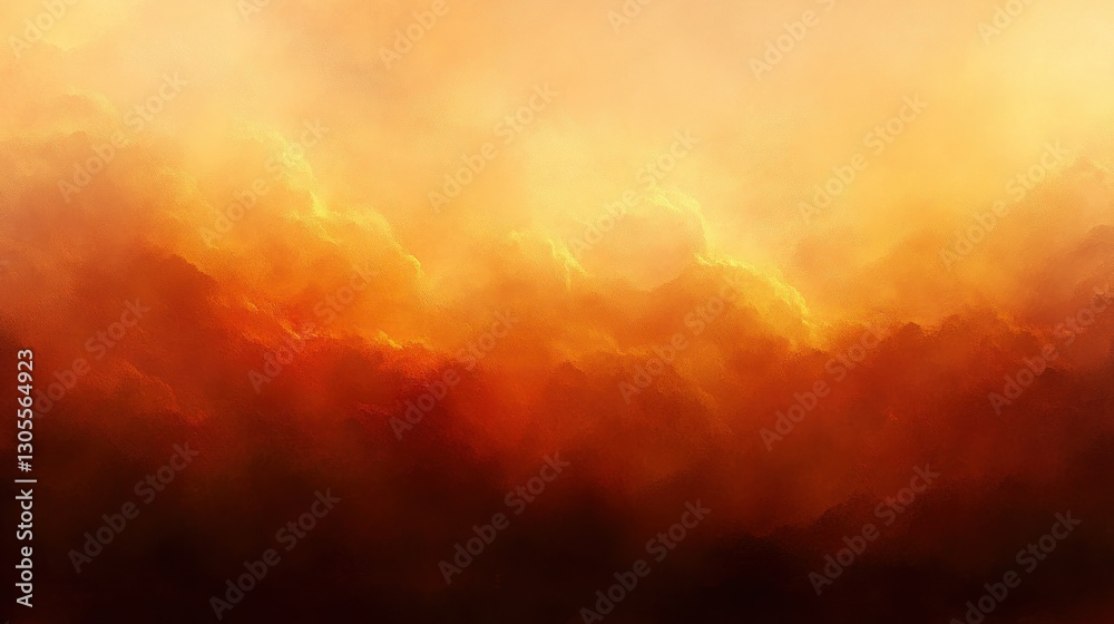Poster fiery clouds displaying shades of orange and red colors