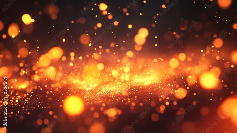 Poster the warm glow shows bright floating particles in the darkness