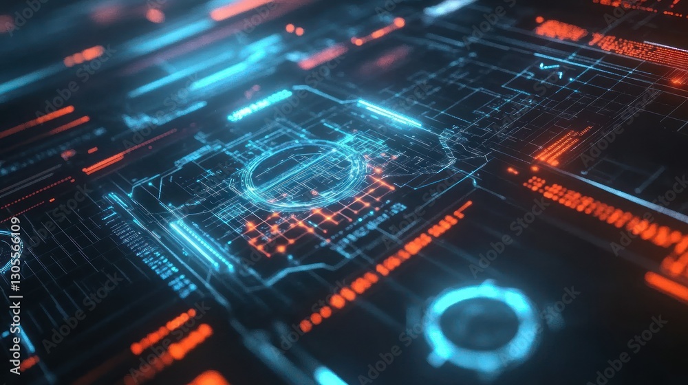 Poster A Futuristic Circuit Board Displaying Technological Connections And Networks