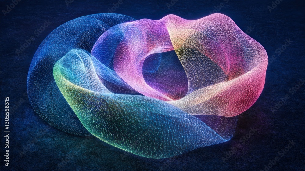 Poster a colorful artistic shape displays many beautiful subtle colors