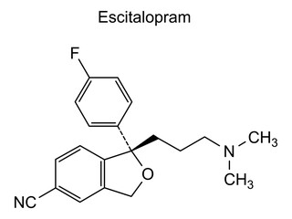 Chemical structure of escitalopram, drug substance