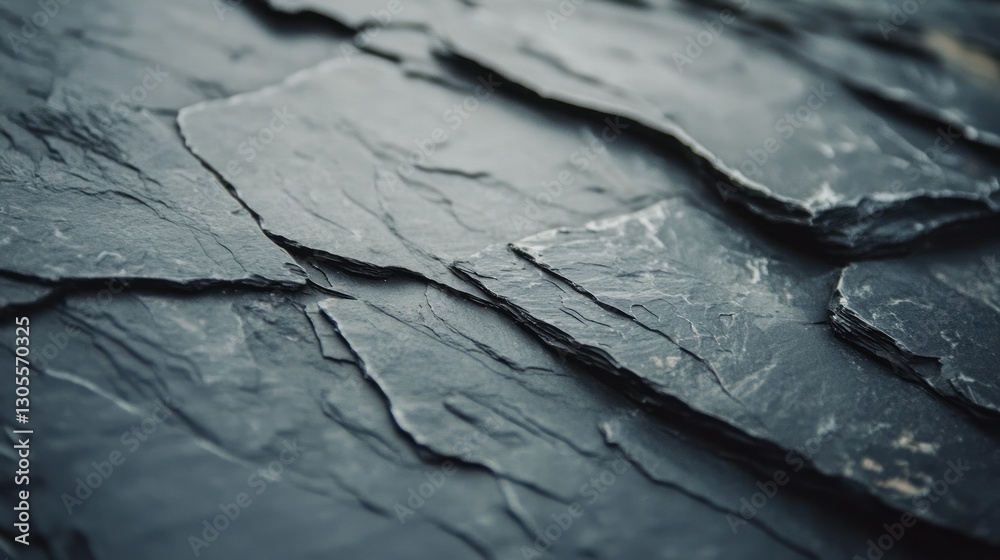 Poster slate roof tiles showing rough texture and architectural detailing