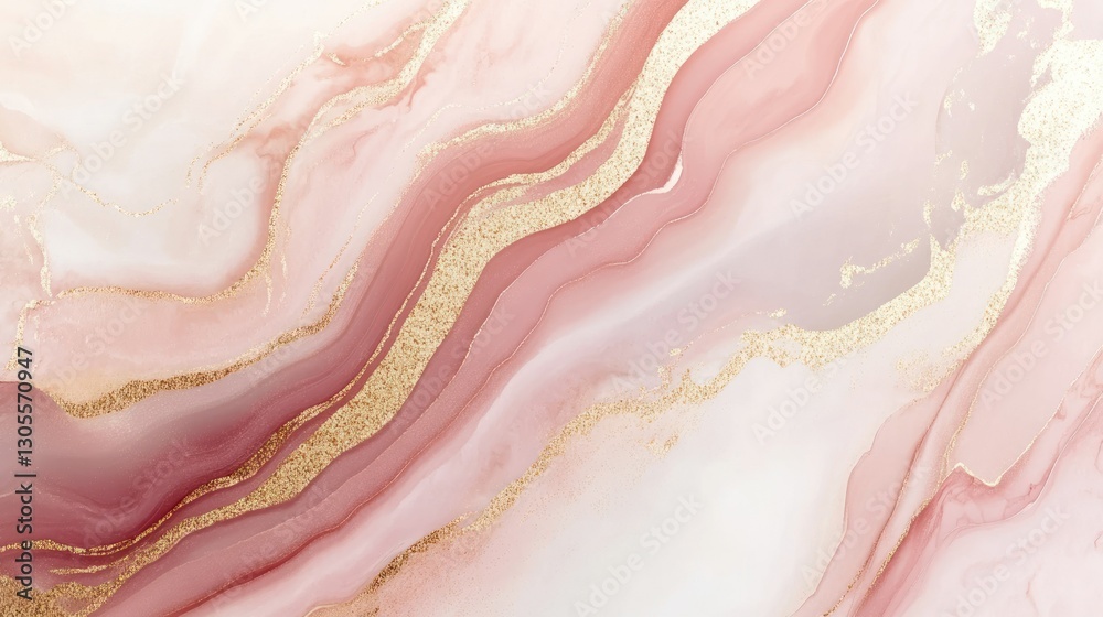 Poster elegant pink and gold abstract background of flowing color